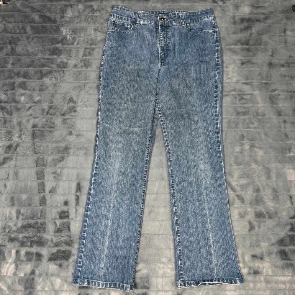 Nine West Jeans Womens 14/31 Blue Denim Straight Leg Mid Rise Stretch Pants